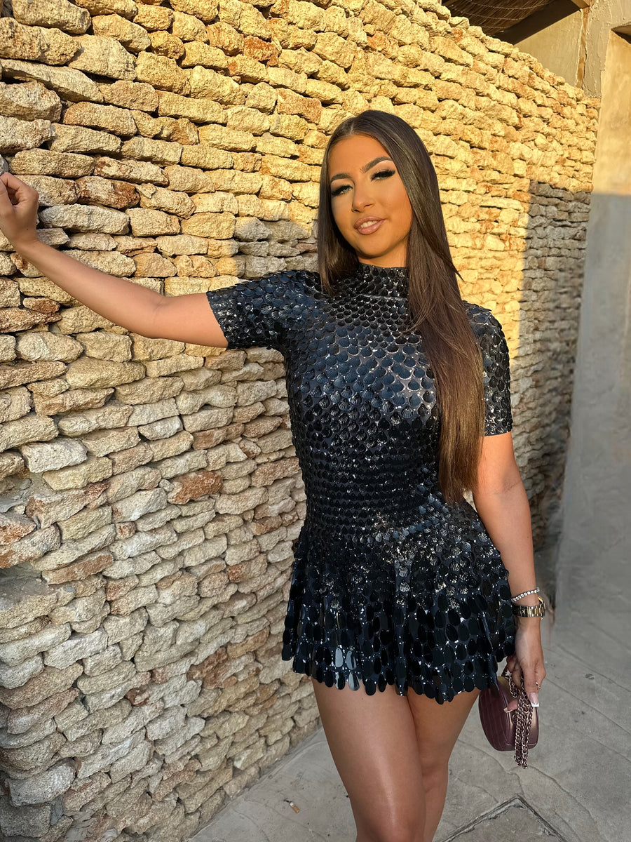 FOR THE FAME' Sequin Dress - Black Bella Luxe FOR THE FAME' Sequin Dress - Black Bella Luxe