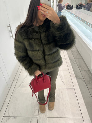 ‘FASHION WEEK’ Faux Fur Coat - Khaki