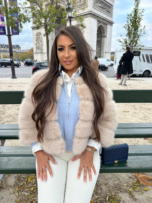 ‘FASHION WEEK’ Faux Fur Coat - Beige
