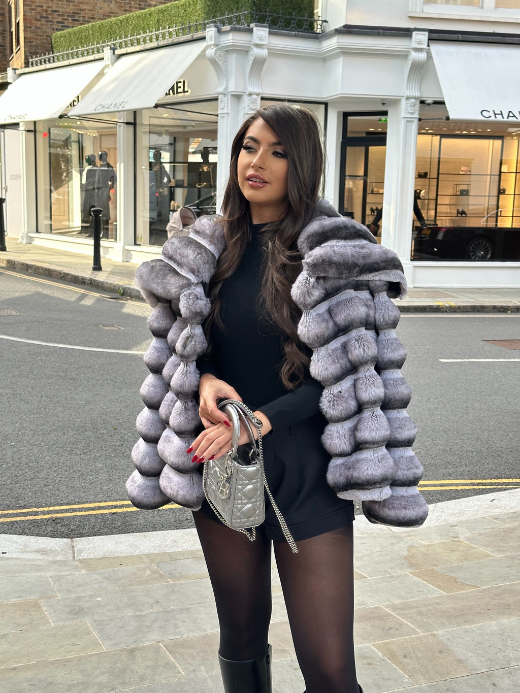 ‘MOSCOW’ Faux Chinchilla Fur Coat