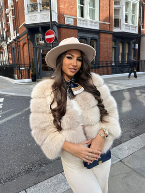 ‘FASHION WEEK’ Faux Fur Coat - Beige
