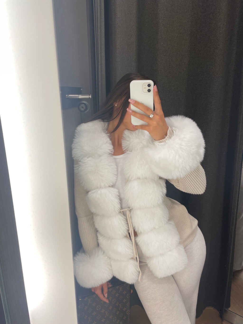 ‘NEW SEASON’ Faux Fur Cardigan - Cream