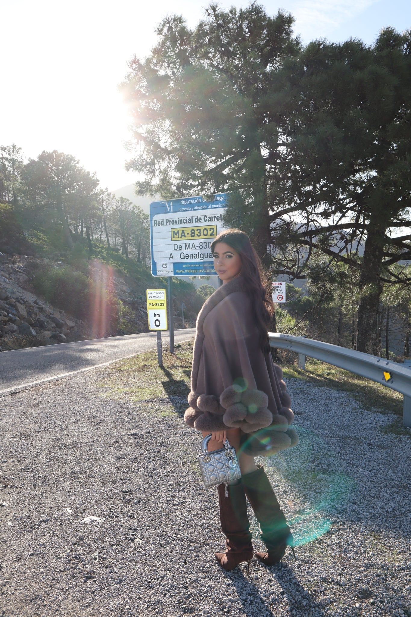 ‘VIP’ Faux Fur Cape - Mocha