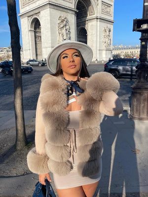 ‘NEW SEASON’ Faux Fur Cardigan - All Nude