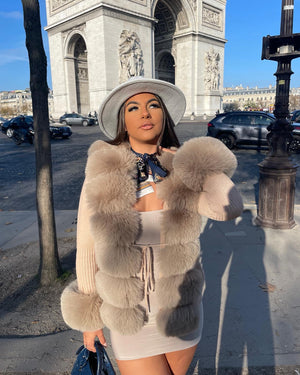 ‘NEW SEASON’ Faux Fur Cardigan - All Nude