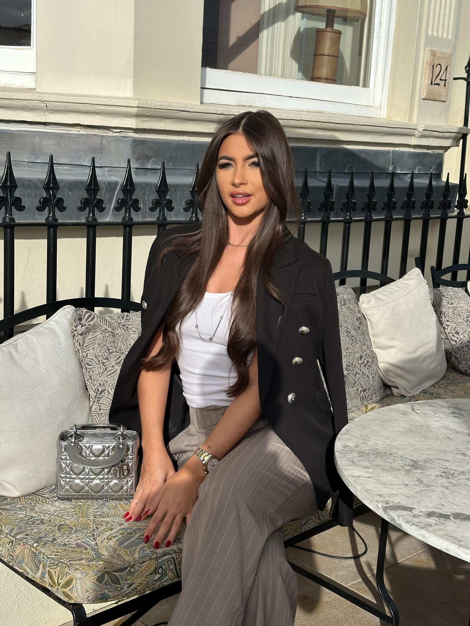 ‘JORDAN’ Military Style Blazer - Black / Silver Button
