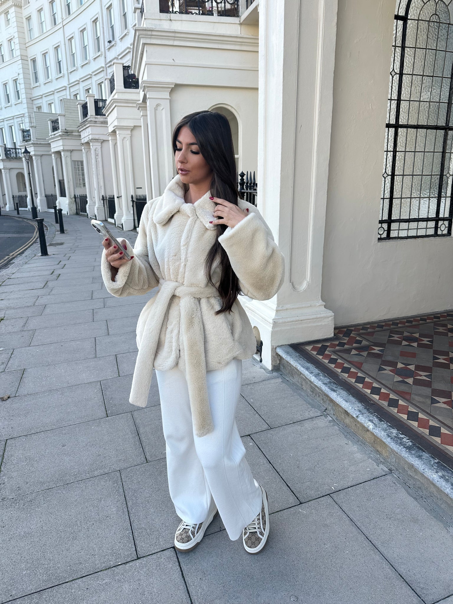 ‘ANNABELS’ Belted Fur Coat