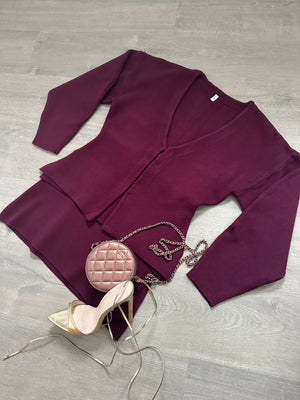 ‘MAROON’ Knitted Set