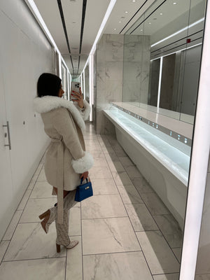 ‘FITZROVIA’ Faux Fur Wool Coat