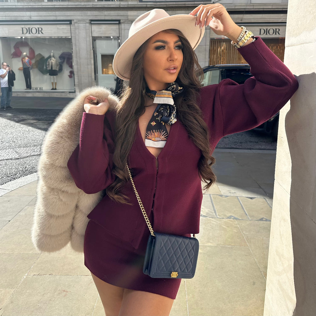 ‘MAROON’ Knitted Set