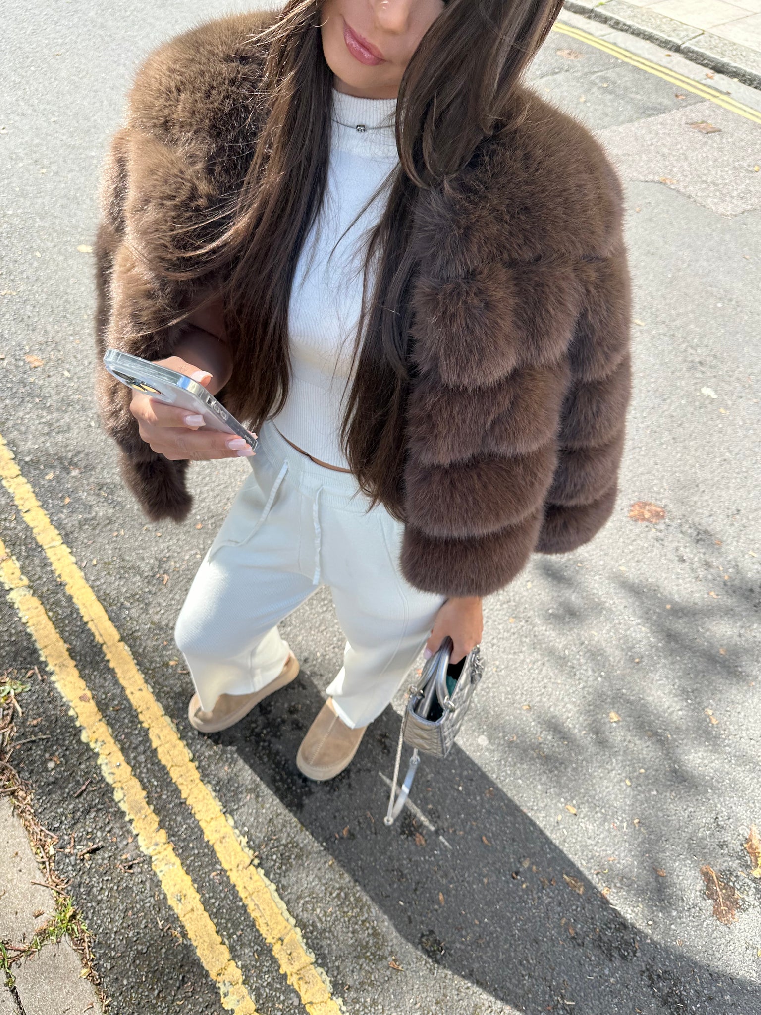 ‘FASHION WEEK’ Faux Fur Coat - Chocolate