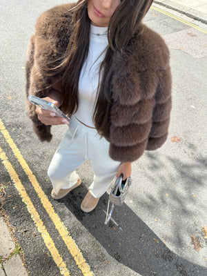 ‘FASHION WEEK’ Faux Fur Coat - Chocolate