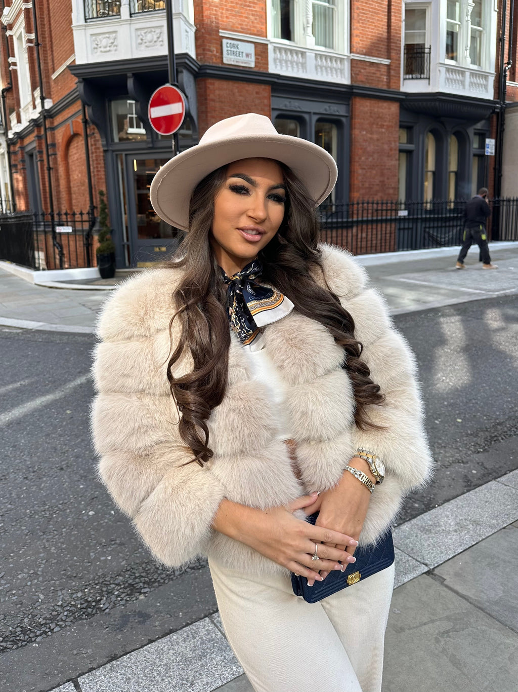 ‘FASHION WEEK’ Faux Fur Coat - Beige