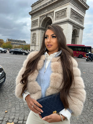 ‘FASHION WEEK’ Faux Fur Coat - Beige