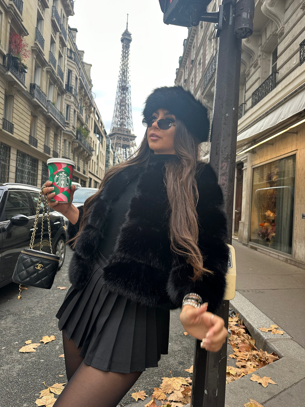 ‘FASHION WEEK’ Faux Fur Coat - Black