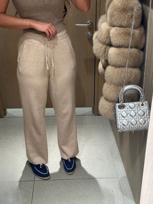 ‘LORO‘ Knitted Straight trousers - Beige
