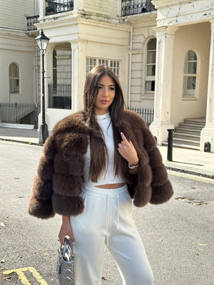 ‘FASHION WEEK’ Faux Fur Coat - Chocolate