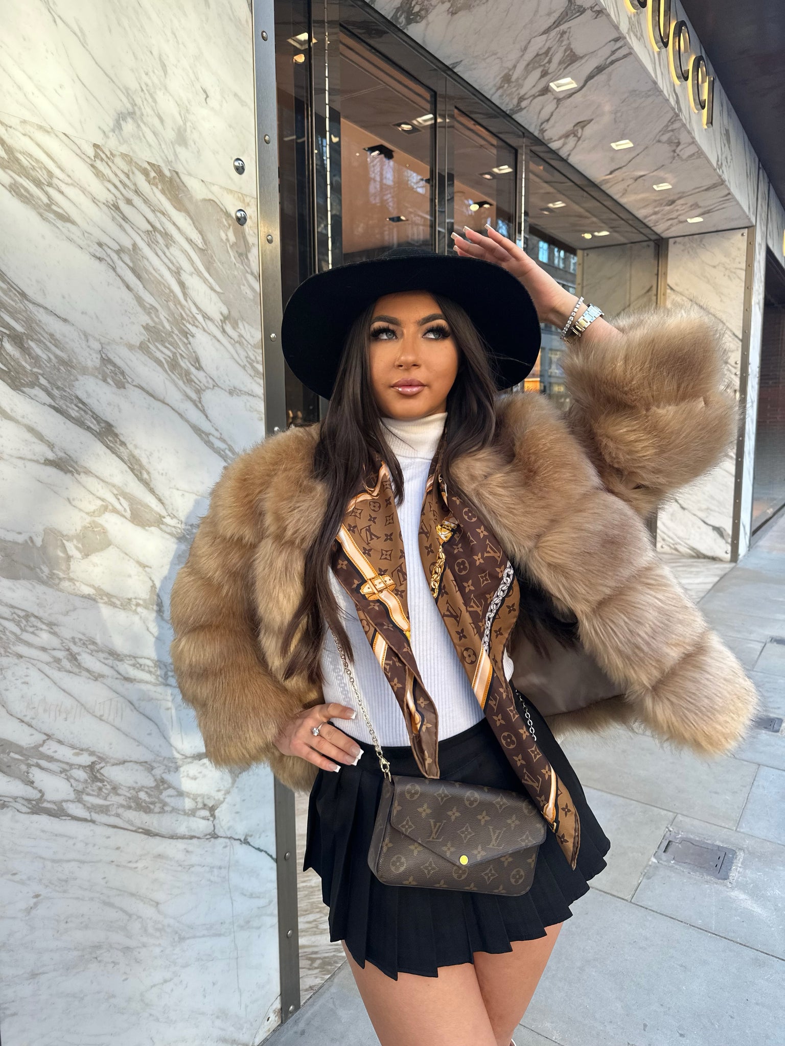 ‘FASHION WEEK’ Faux Fur Coat - Toffee