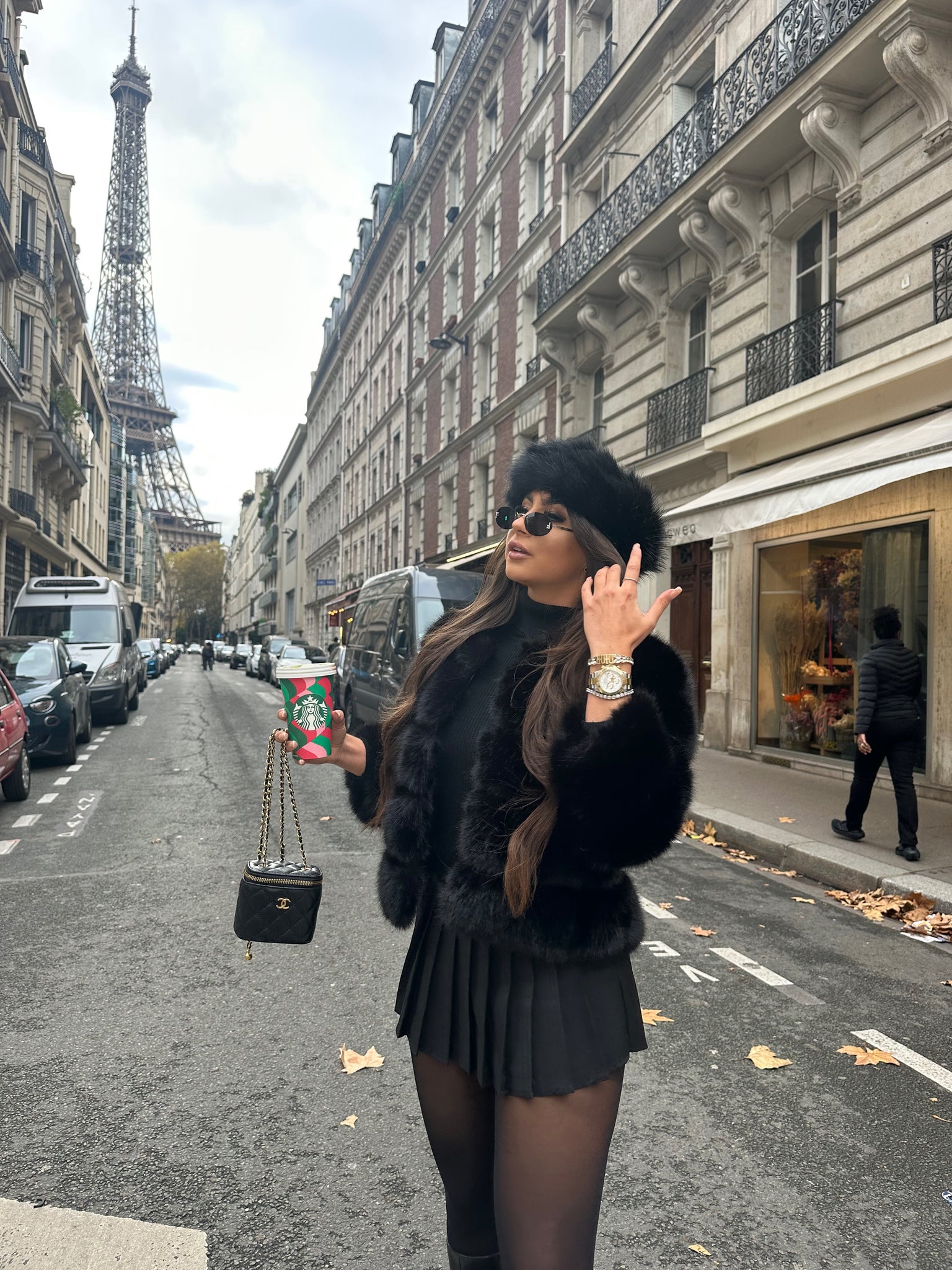 ‘FASHION WEEK’ Faux Fur Coat - Black