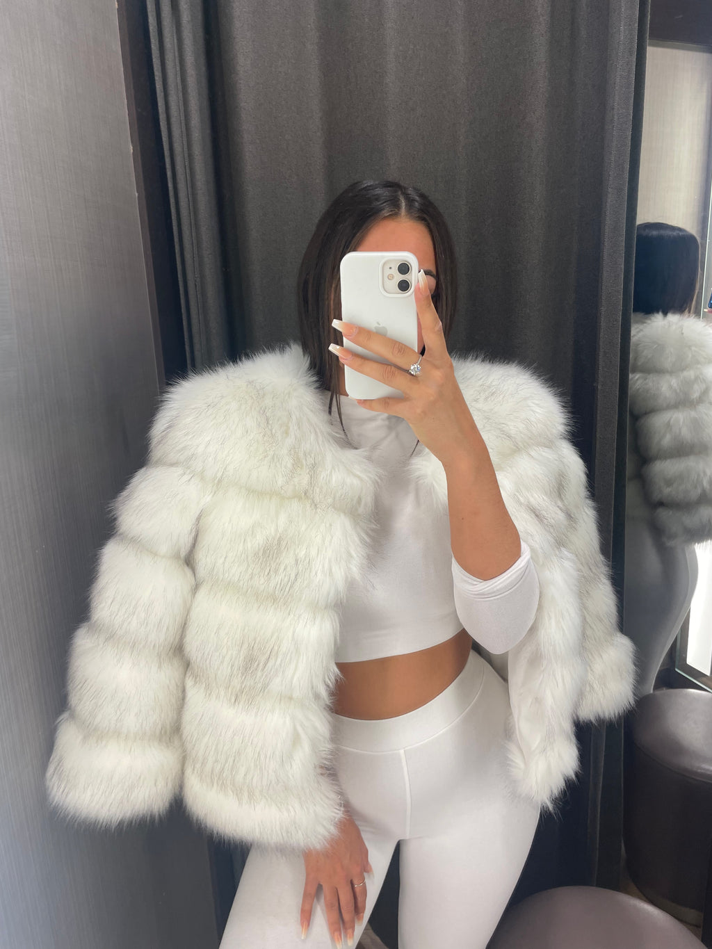 ‘FASHION WEEK’ Faux Fur Coat - Fox Tip White