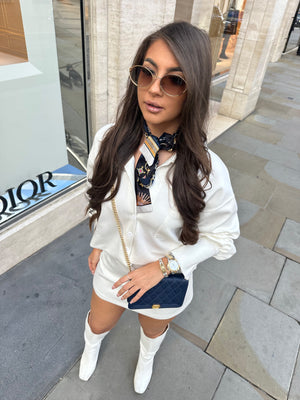 ‘OFF DUTY’ Shirt Co Ord - White