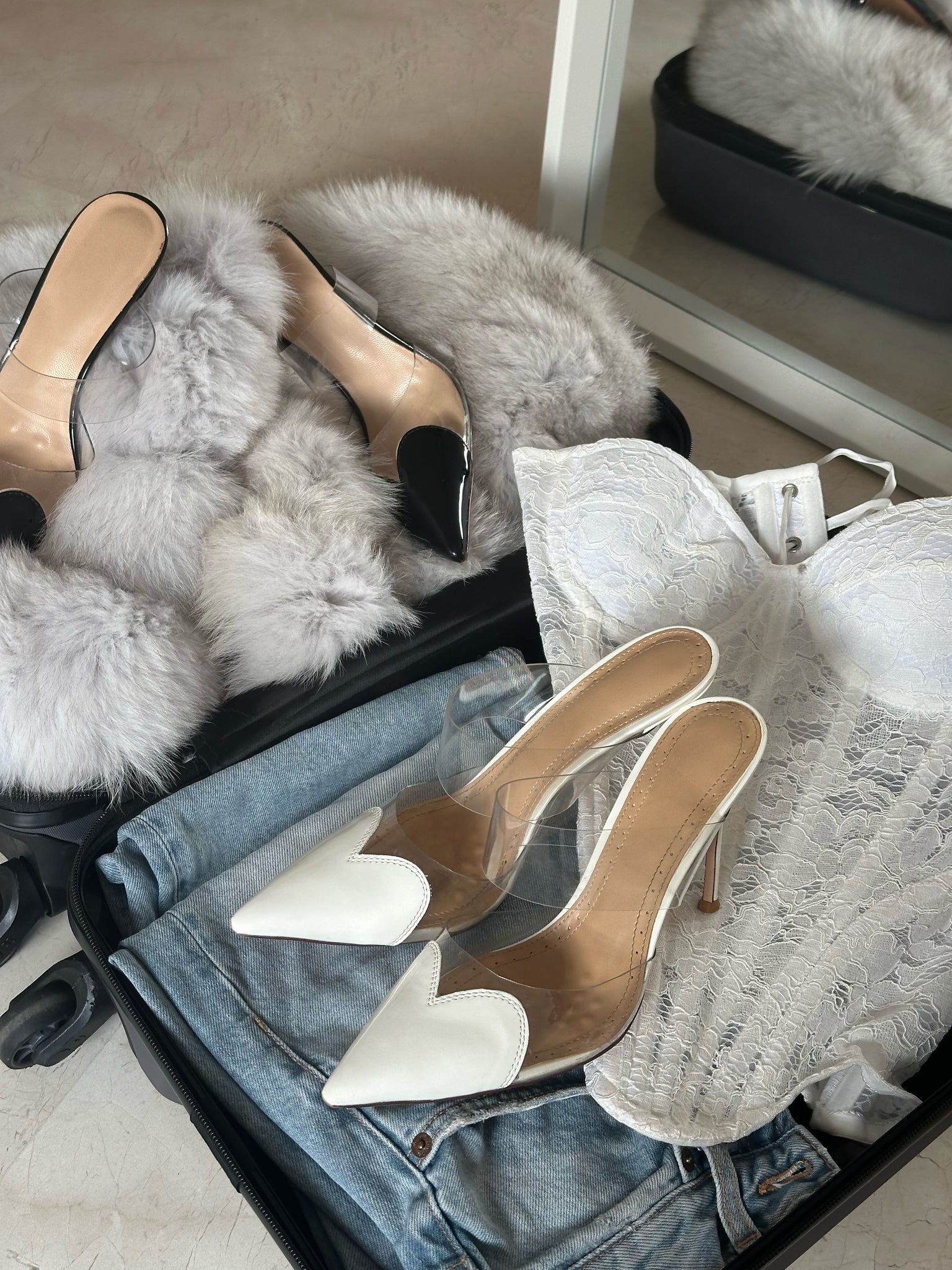ALIZA' Heart Heels - White – Bella Luxe