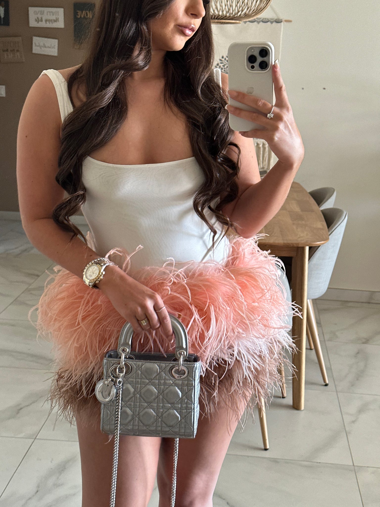 ‘KHLOE’ Ostrich Feather Skirt