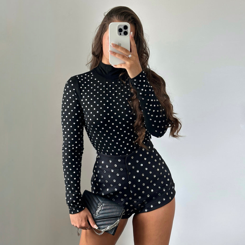 ‘MARTINI‘ Rhinestone Shorts