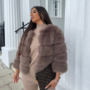 Faux fur top coat price
