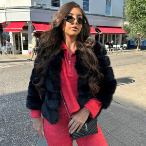‘FASHION WEEK’ Faux Fur Coat - Black