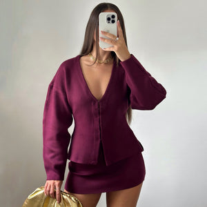 ‘MAROON’ Knitted Set