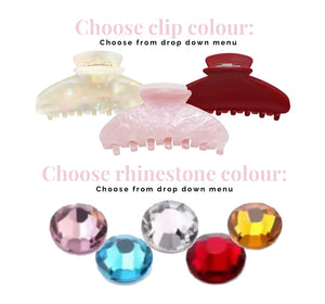 Personalised rhinestone claw clip