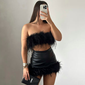 ‘KOURT’ Ostrich Feather top