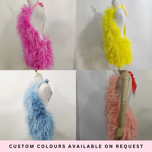 ‘KIM’ Backless Ostrich Feather Dress