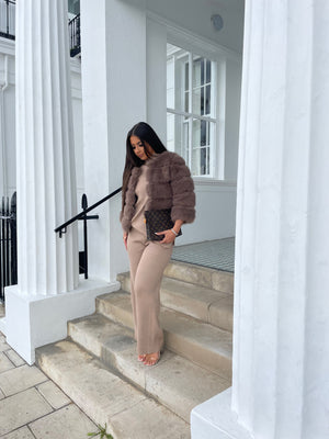 ‘FASHION WEEK’ Faux Fur Coat - Mocha