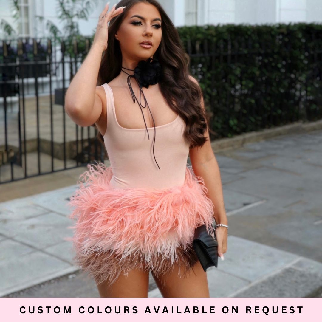 Pink Feather Skirt Asos Selected Pink Skirt Fluffy