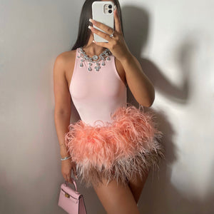 ‘KHLOE’ Ostrich Feather Skirt