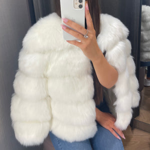 ‘FASHION WEEK’ Faux Fur Coat - White