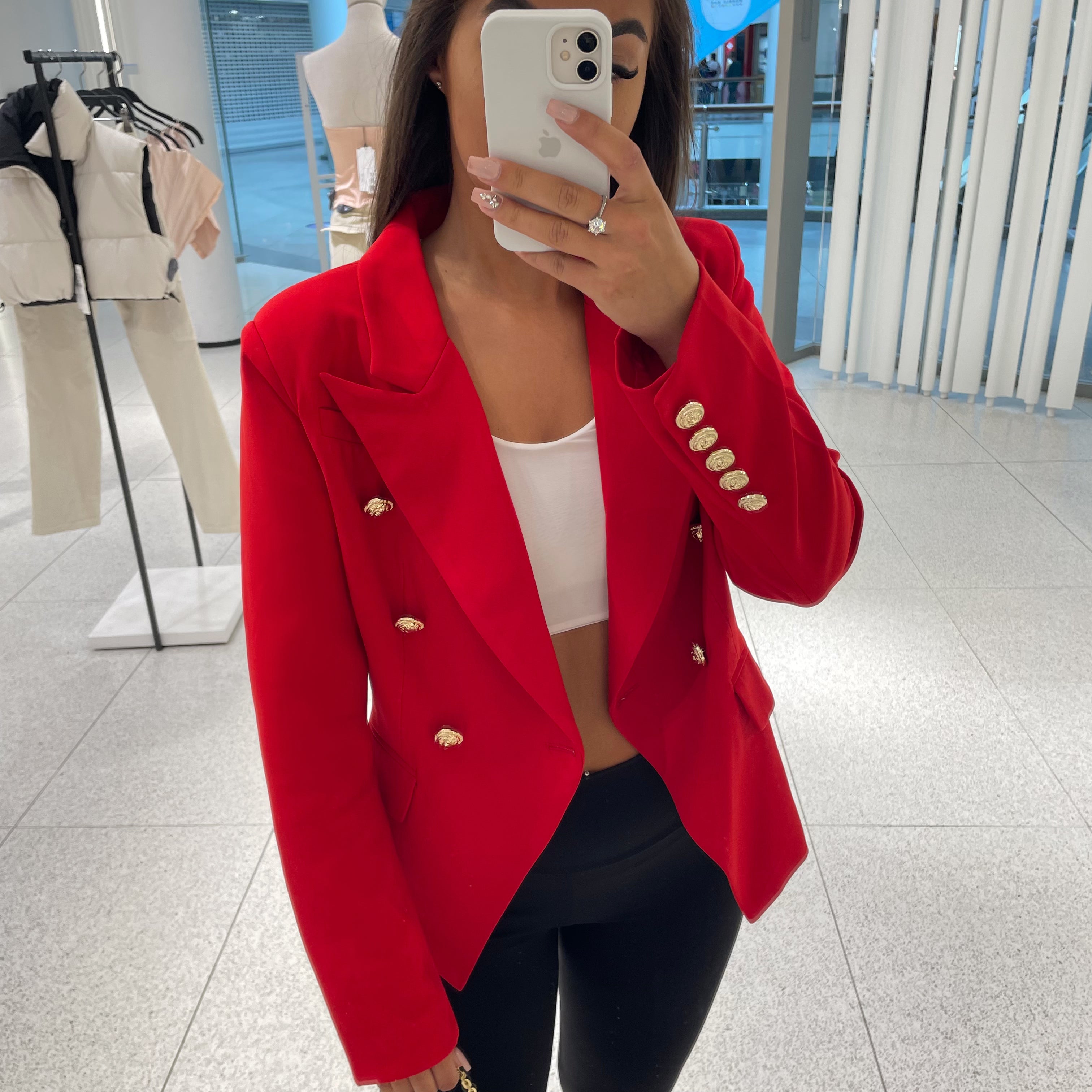 Womens red military blazer new arrivals