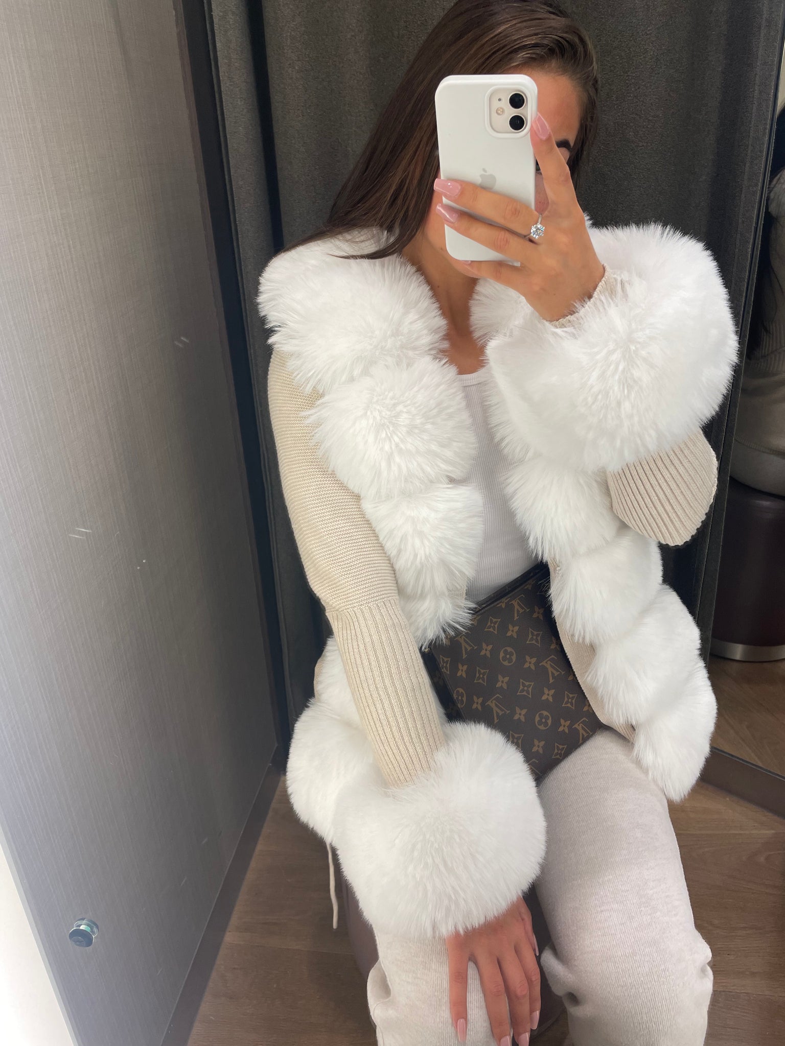 Furry top cardigan jacket